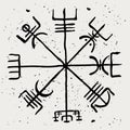 Vegvisir. The Scandinavian runic symbol of travelers and sailors Royalty Free Stock Photo